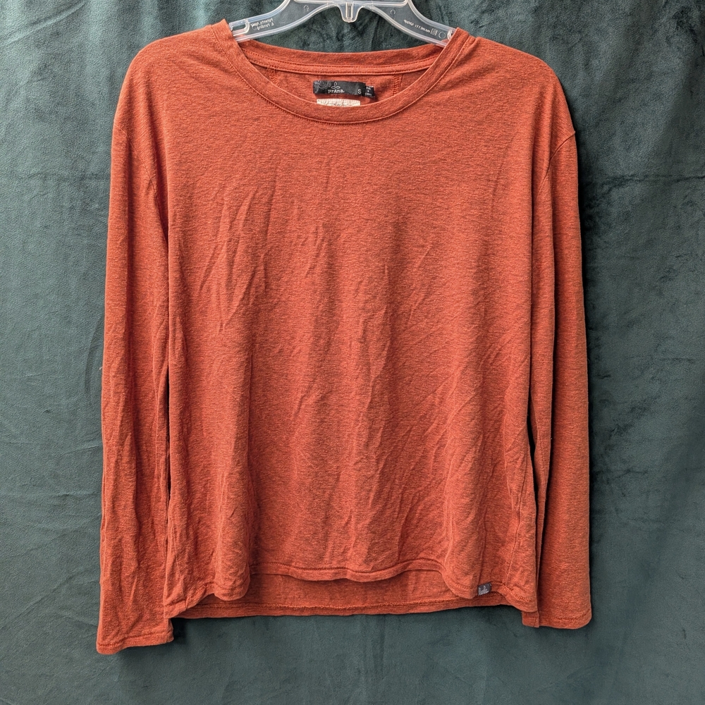 Prana Burnt Orange Long Sleeve Shirt Size Small